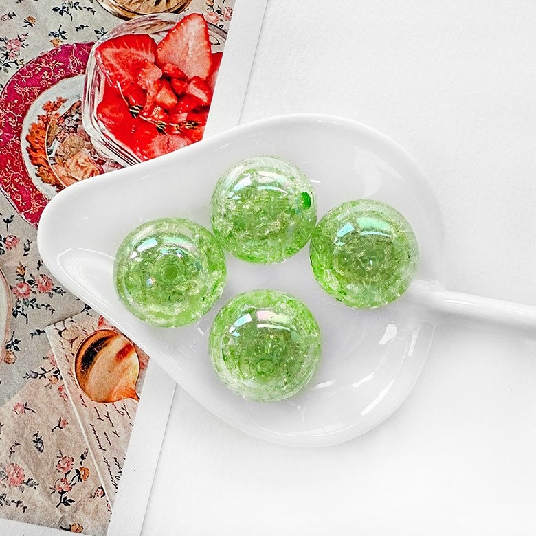 헤세드 (4P) 20mm 컬러 크랙 왕구슬 빅구슬 비즈, 4개, 그린 1,700원