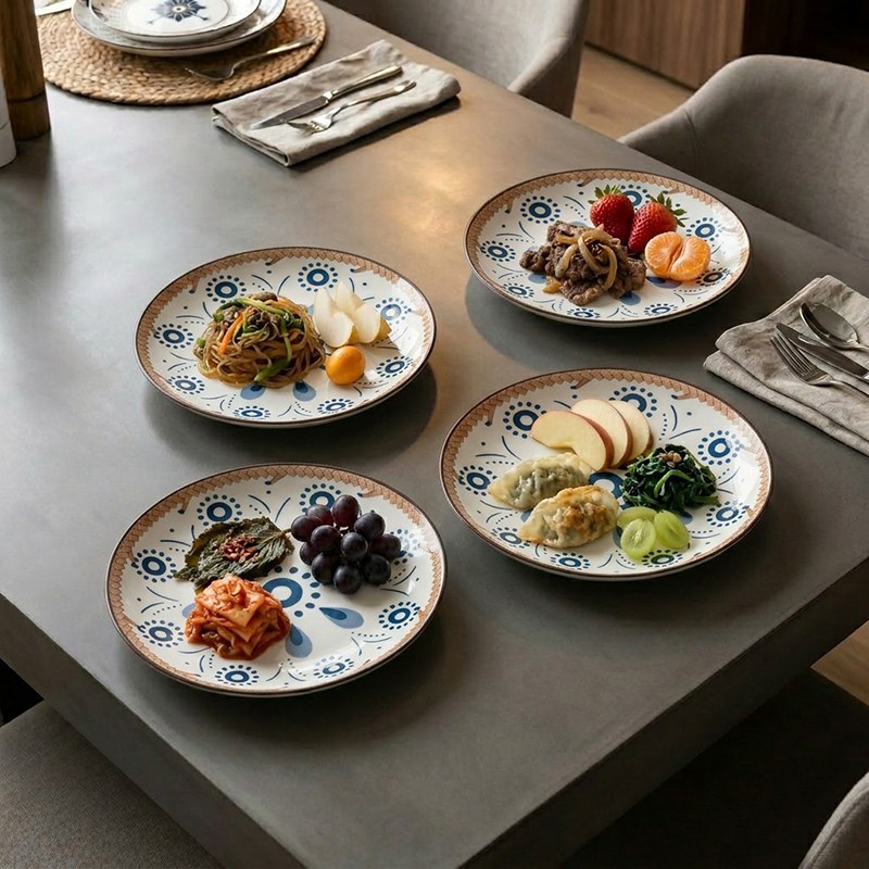 WHH 원형 예쁜 접시 세트 플레이팅 접시 도자기 그릇 14,850원