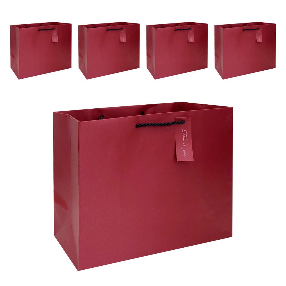 리드홈 고급 펄 답례품 와이드형 쇼핑백, 버건디, 5개 7,900원