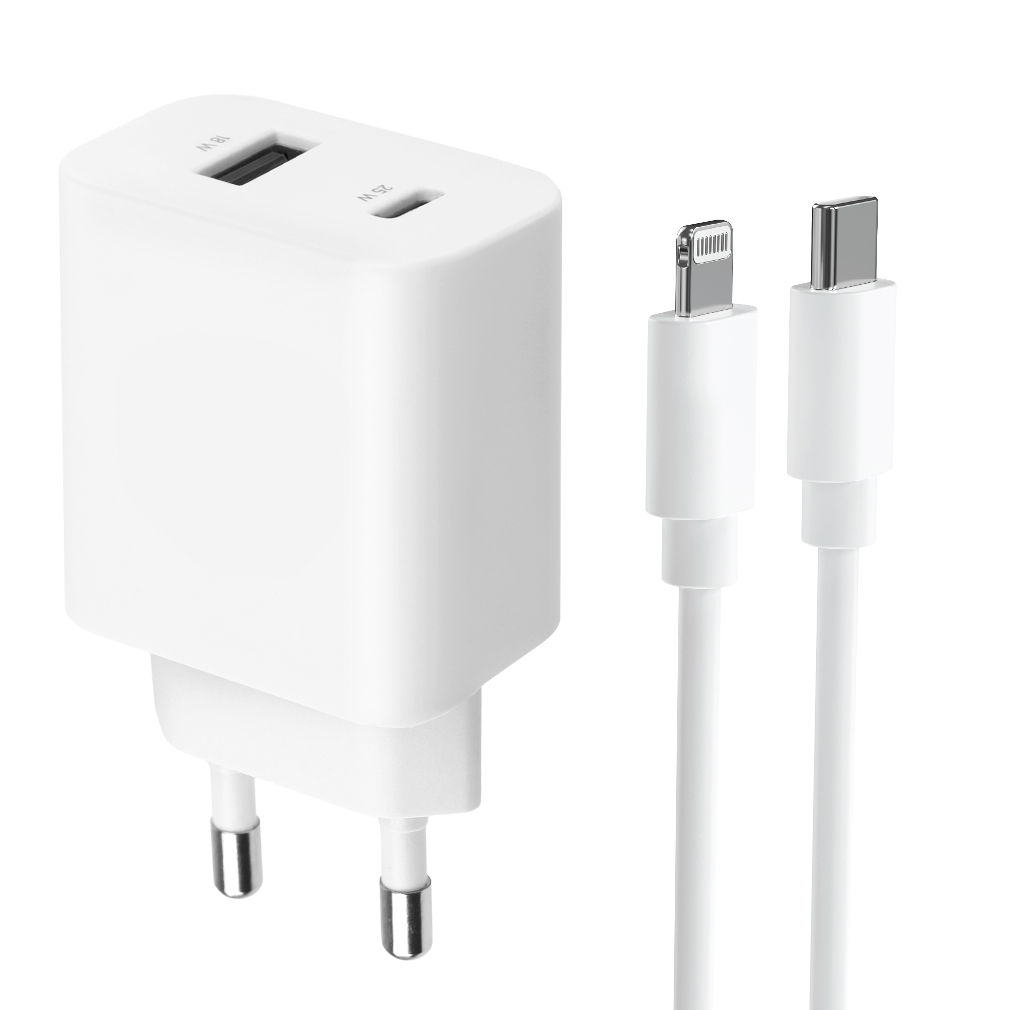 모잇 PD25W 2포트 PPS 초고속충전기 + 8핀 라이트닝 아이폰 케이블 1.3m 7,990원