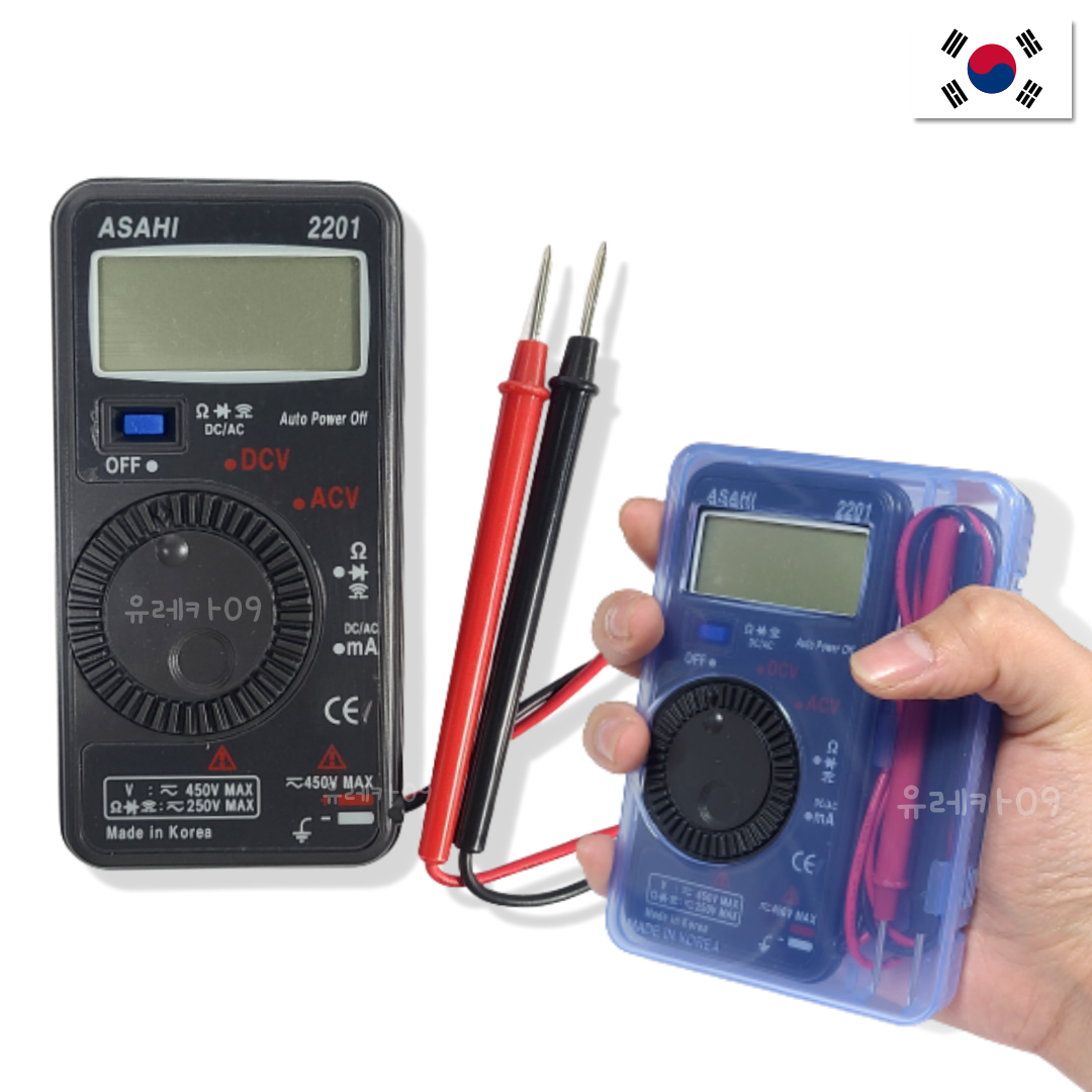 국산 멀티 포켓 테스터기 전압 전류 전기 저항 도통 디지털 멀티미터 테스터 검전기 측정기 2201 17,870원