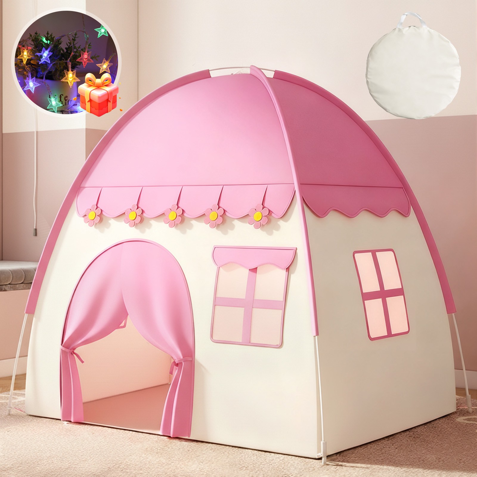 Flyaiku 원터치 실내 하우스 텐트 대형  홈캠핑 수납가방 포함 25,900원