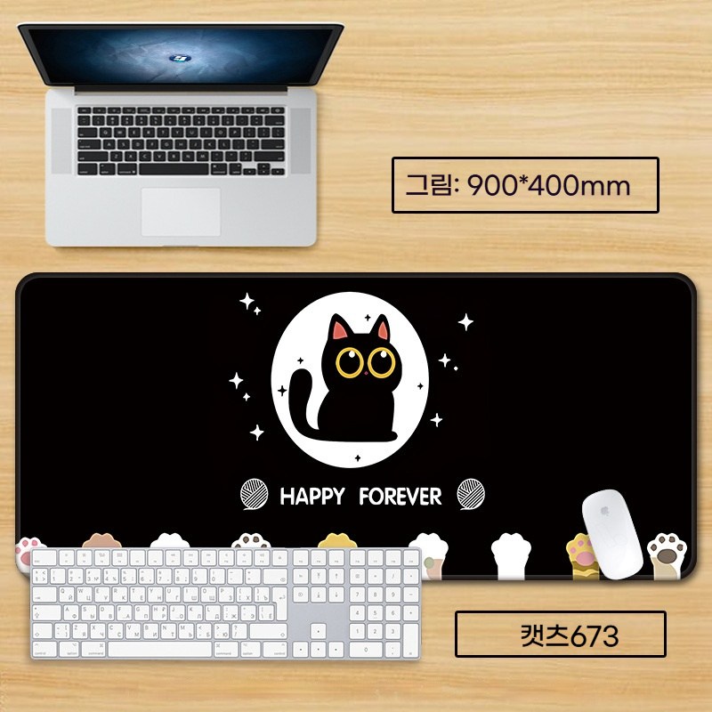 게이밍마우스패드 장패드 논슬립 키보드 매트 귀여운 캐릭터 고양이900x500x3MM, 1개, 고양이673 19,800원