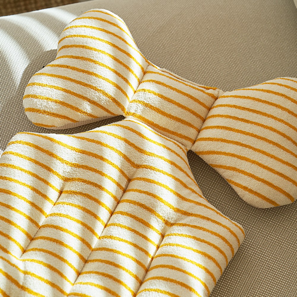 마롤로뜨 테리 스트라이프 유모차 라이너 사계절 양면 쿨시트, 1개, 스트라이프 옐로우_사계절 테리 라이너 39,900원