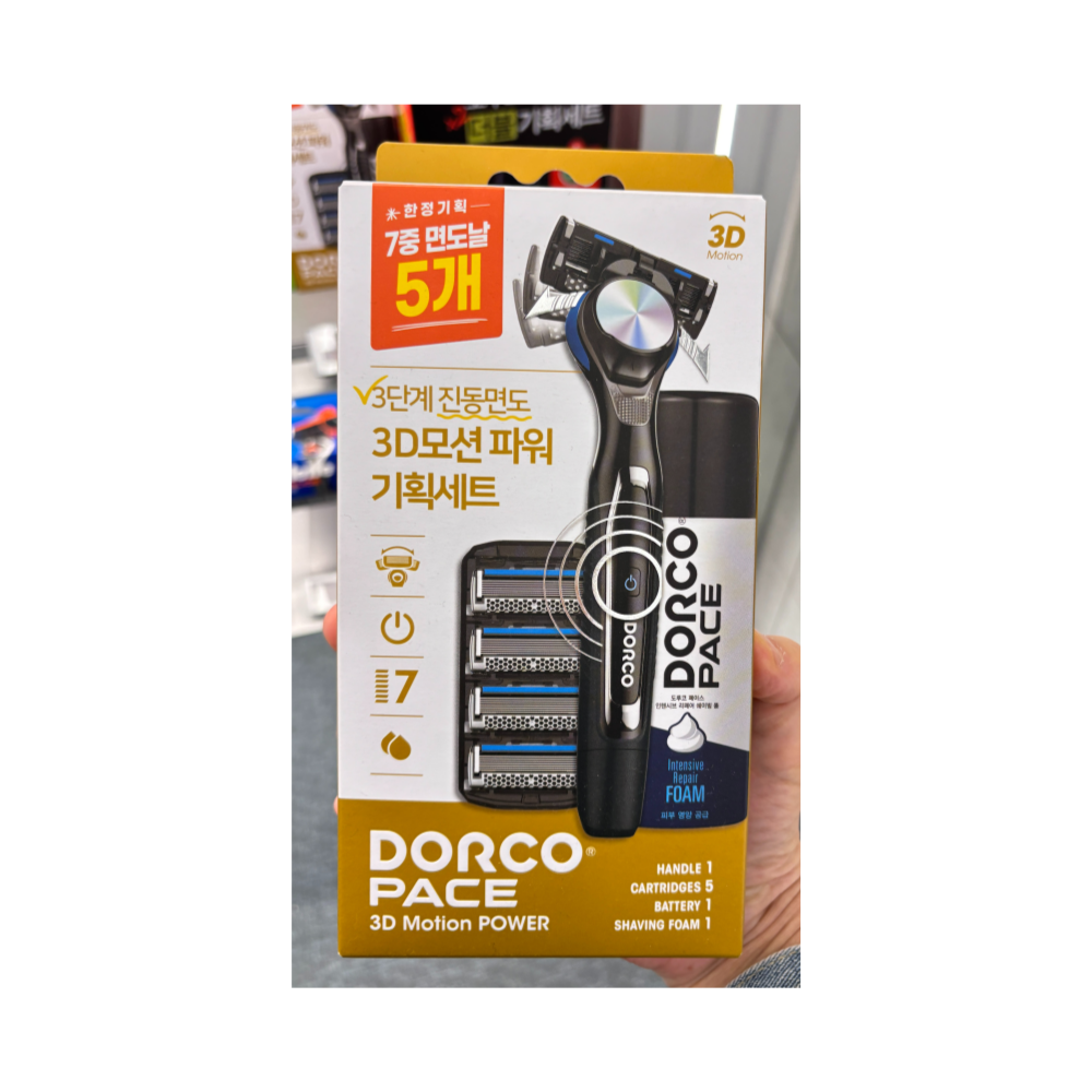 도루코 PACE 3D 모션 파워 면도기 (핸들+5입날+쉐이빙폼 74ml) 43,800원