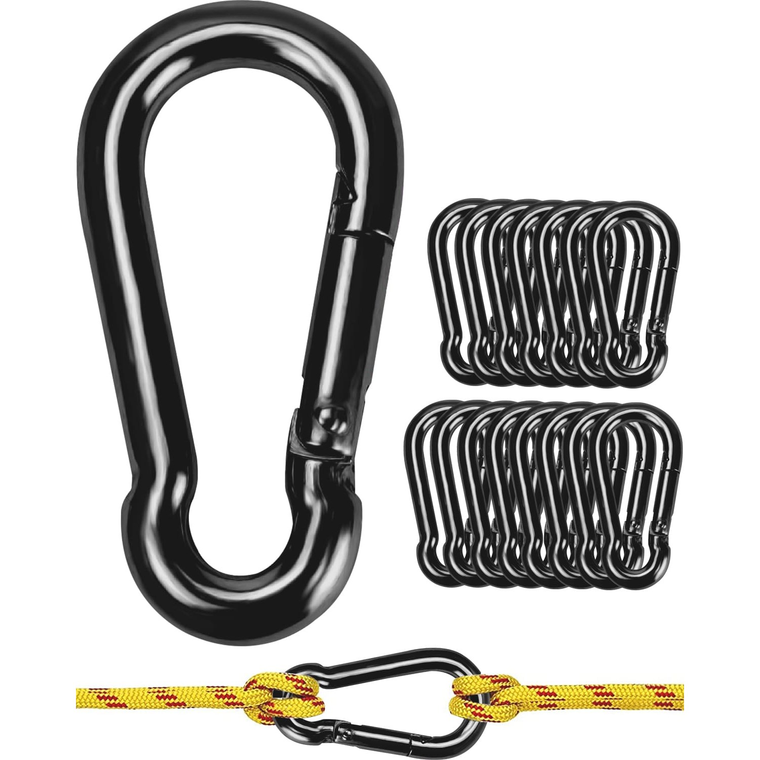 검은색 강철합금 카라비너, 20개, 검은색 20,000원