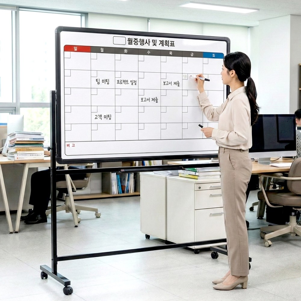 칠판박사 이동식 양면 화이트보드 인쇄칠판+일반칠판 스탠드세트, 일반인쇄칠판+일반칠판 196,000원