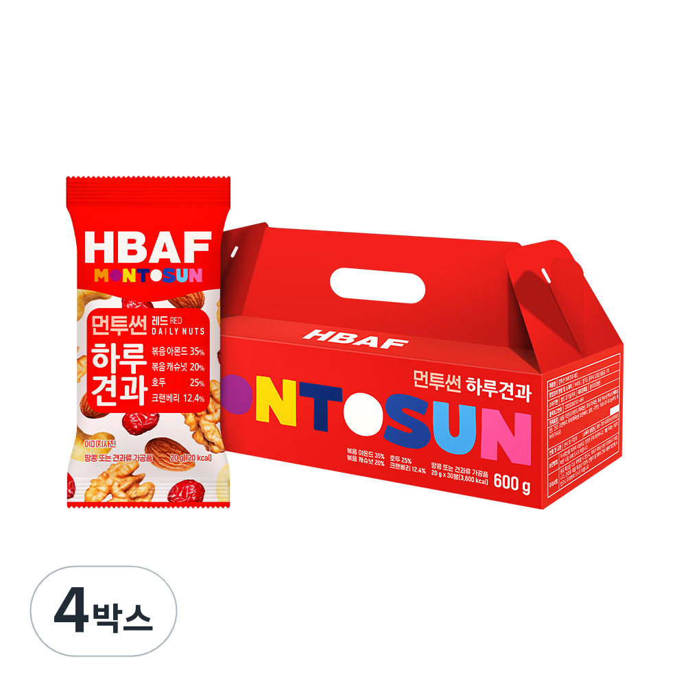 바프 먼투썬 하루견과 레드 30개입, 600g, 4박스 69,120원