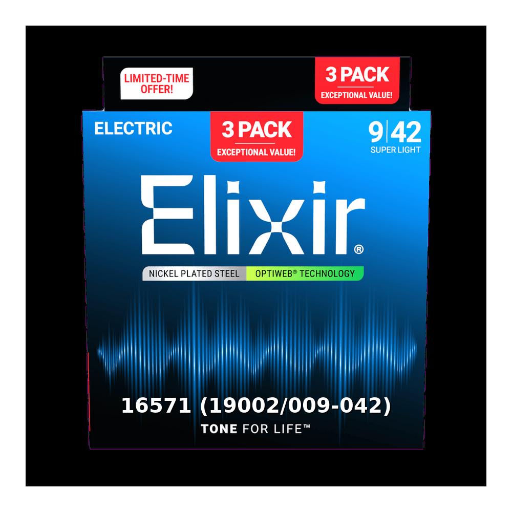 엘릭서 일렉기타줄 3팩 16571(009-042) 옵티웹 슈퍼라이트 60,000원