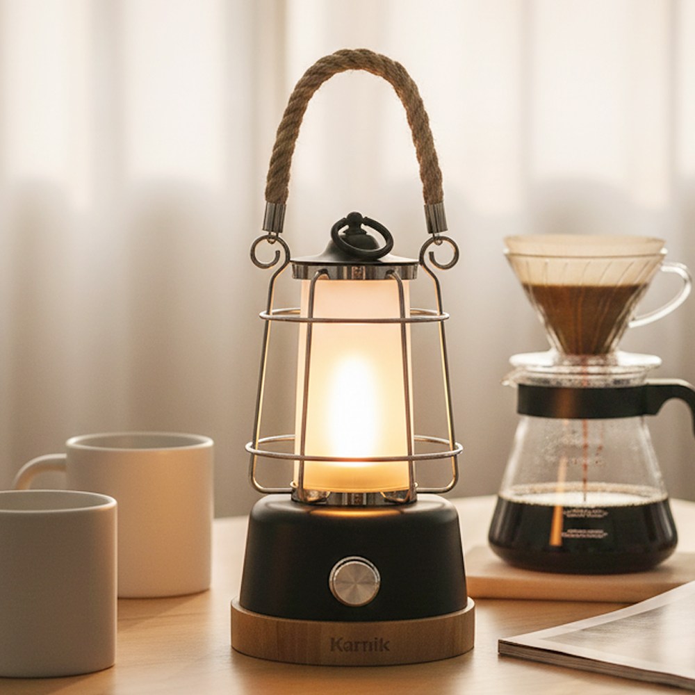 카르닉 충전식 캠핑 랜턴 LED 조명 빈티지 차박 감성 무드등 텐트조명, 빈티지블랙, 1개 18,500원
