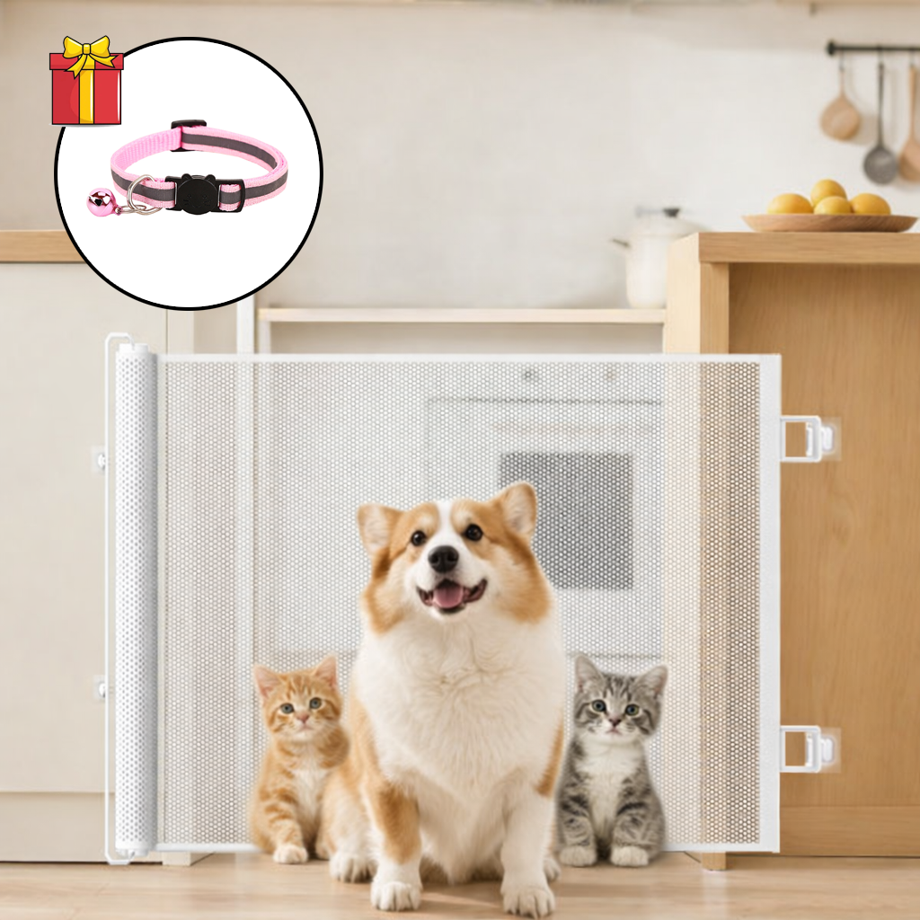 Novah 슬라이딩 반려동물 안전문 메쉬 무타공 길이조절 반려동물 펜스 강아지 고양이 출입문 가림막 13,900원