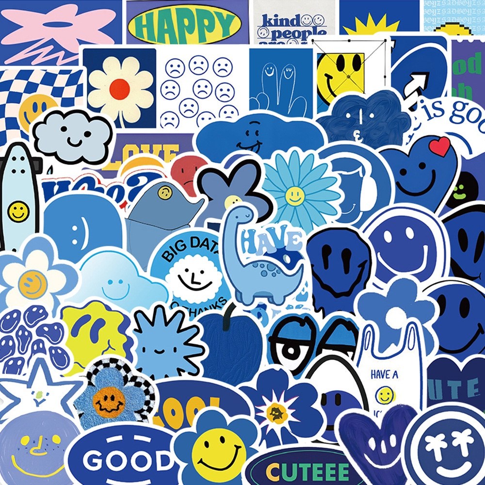 블루스티커 컬러 감성꾸미기 캐리어 폰꾸 다꾸 59매 9,000원