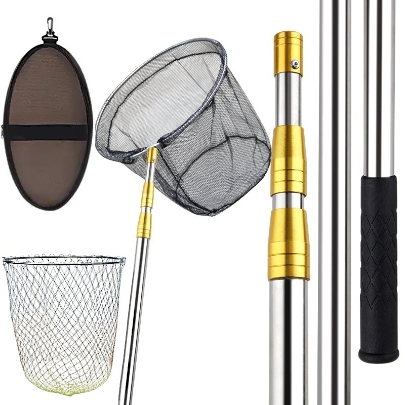 거미손 뜰채 스텐304 혼합그물방2개 링2개 뜰채대 보관집세트 3단접이식 해루질 바다 낚시 선상 민물 대형 뜰채 25,500원