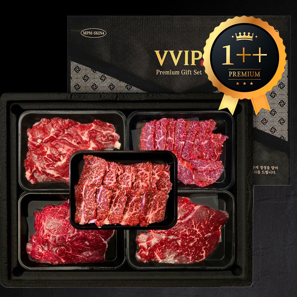 [백화점납품] 투뿔 1++ 한우선물세트 구이용, 1세트, 400g 56,300원