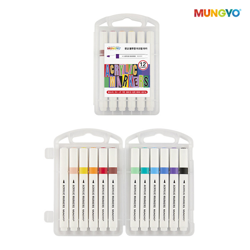 문교 불투명 아크릴마카 마카펜 12색 마커 MAMS-12A 5,000원
