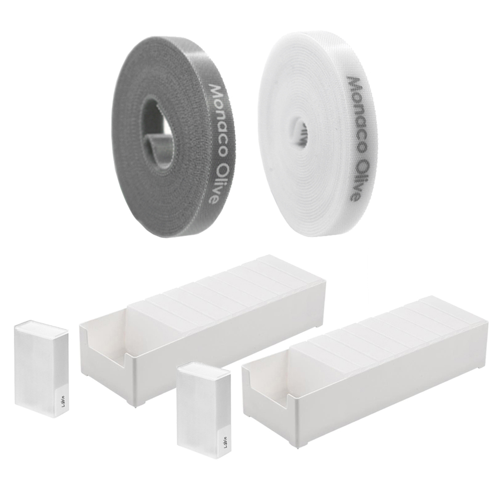 모나코올리브 슬라이딩포켓 케이블 선 정리함 20p + 전용 트레이 대형 2p + 벨크로타이 2종 세트 17,290원