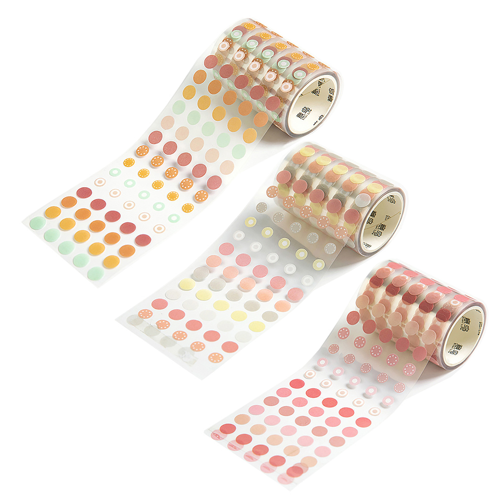 이토리라이프 원형 스티커 감성 도트 투명 롤스티커 3종 세트 4W068, 1세트, 3 7,600원