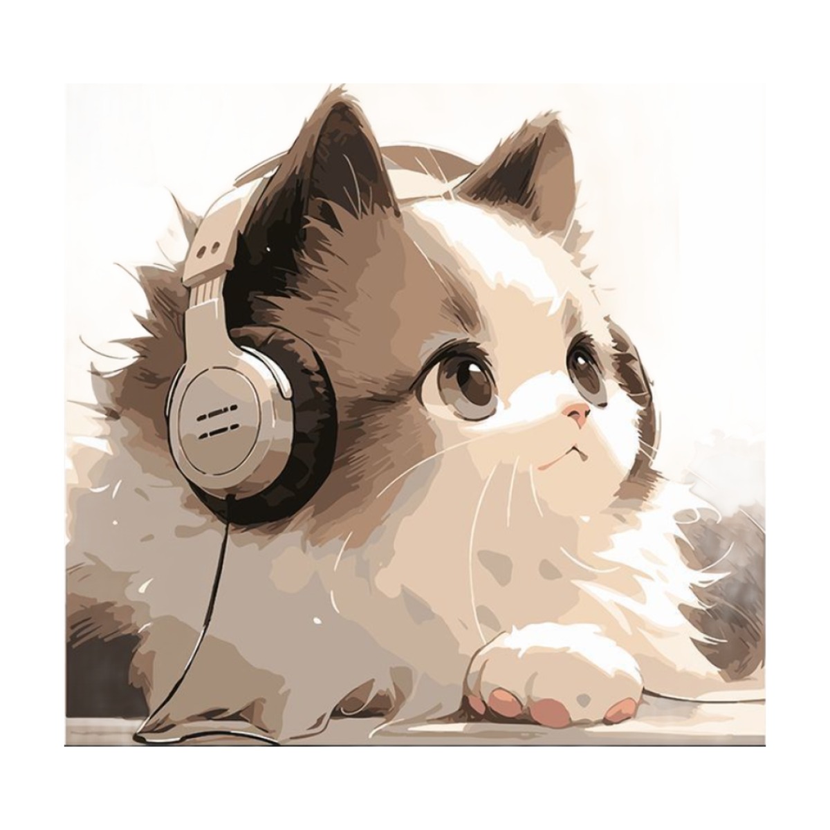 더담다 DIY 명화 유화 그림그리기, 1개, 헤드셋 고양이 12,900원