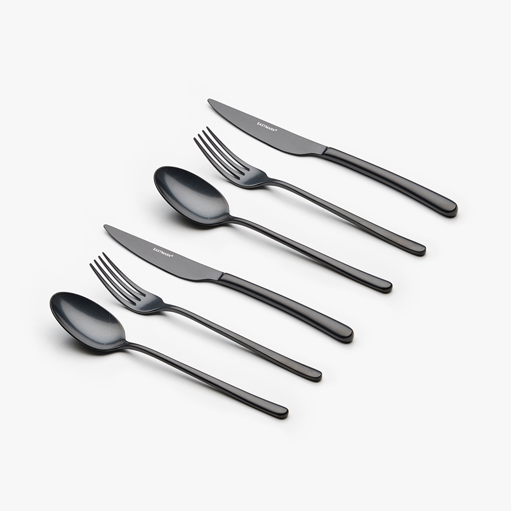 이스트마크 커트러리 디저트 2인 세트, 빈티지블랙, 디저트스푼 2p + 디저트포크 2p + 디저트나이프 2p, 1세트 28,090원