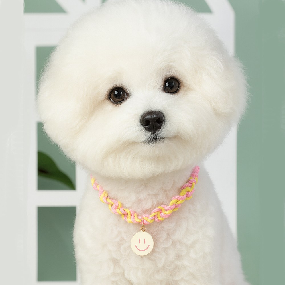 하니펫 강아지 고양이 예쁜 스마일 매듭 목걸이 9,900원