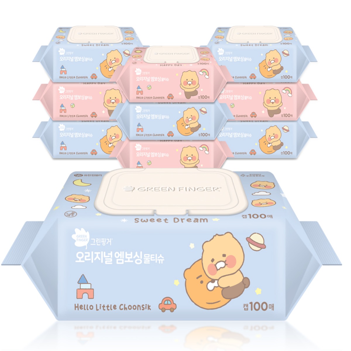 그린핑거 오리지널 엠보싱 물티슈 리틀춘식 에디션 캡형 랜덤 발송 11,000원