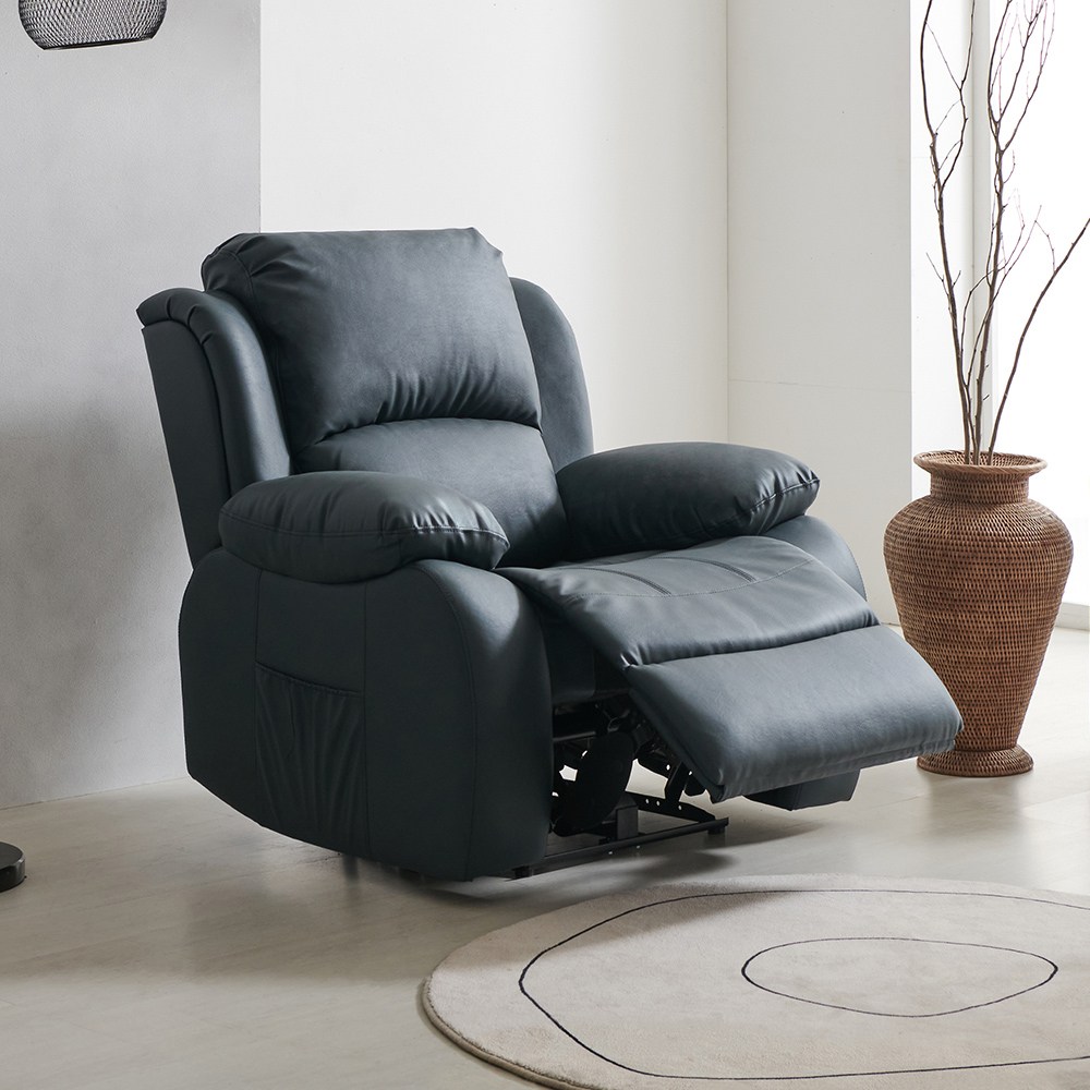 라로퍼니처 에어레더 나파 가죽 전동 리클라이너 쇼파 1인 3인 4인용 홈바형 소파, 네이비 328,000원