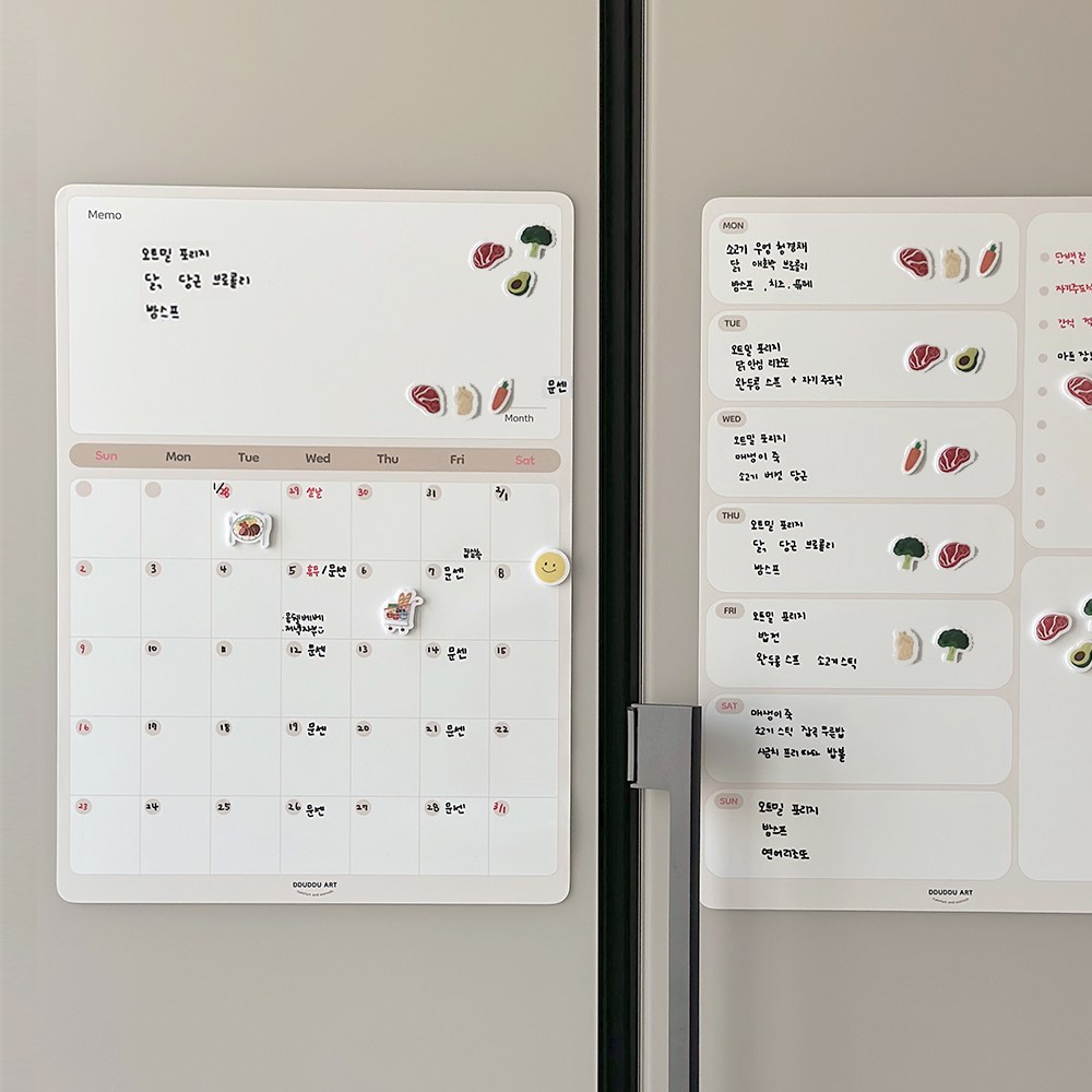 뚜뚜아트 냉장고 달력 자석 이유식 스케쥴 캘린더 화이트보드 12,800원