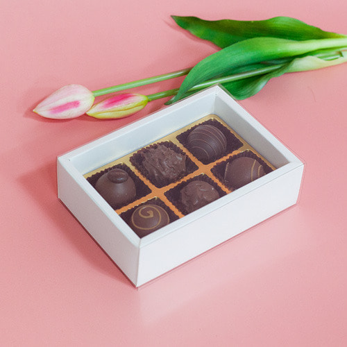 투명 슬리브 화이트 초콜릿박스(내피포함) 6구 10개/50개 43,200원