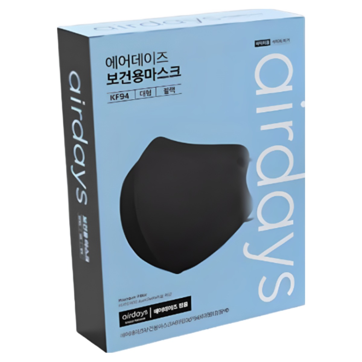 에어데이즈 보건용 숨쉬기편한 KF94 새부리형 마스크 대형 블랙 10매, 검정, 1개 4,310원