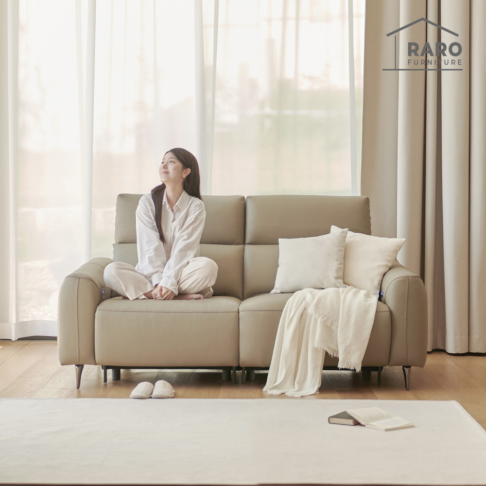 라로퍼니처 크루즈 천연 면피 가죽 USB 원터치 전동 리클라이너 3인 소파 3인용 쇼파, 베이지 1,401,000원