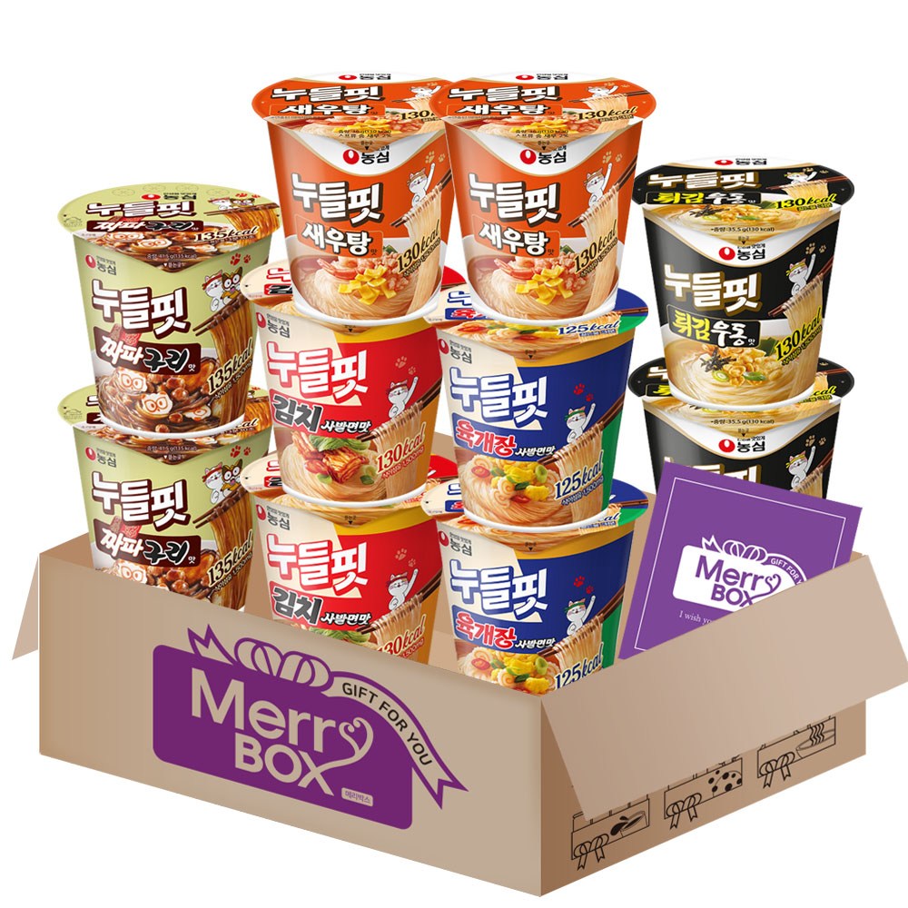 누들핏 저칼로리 10개{육개장사발면맛2+김치사발면맛2+튀김우동맛2+새우탕맛2+짜파구리2}+메세지카드, 1박스 18,900원