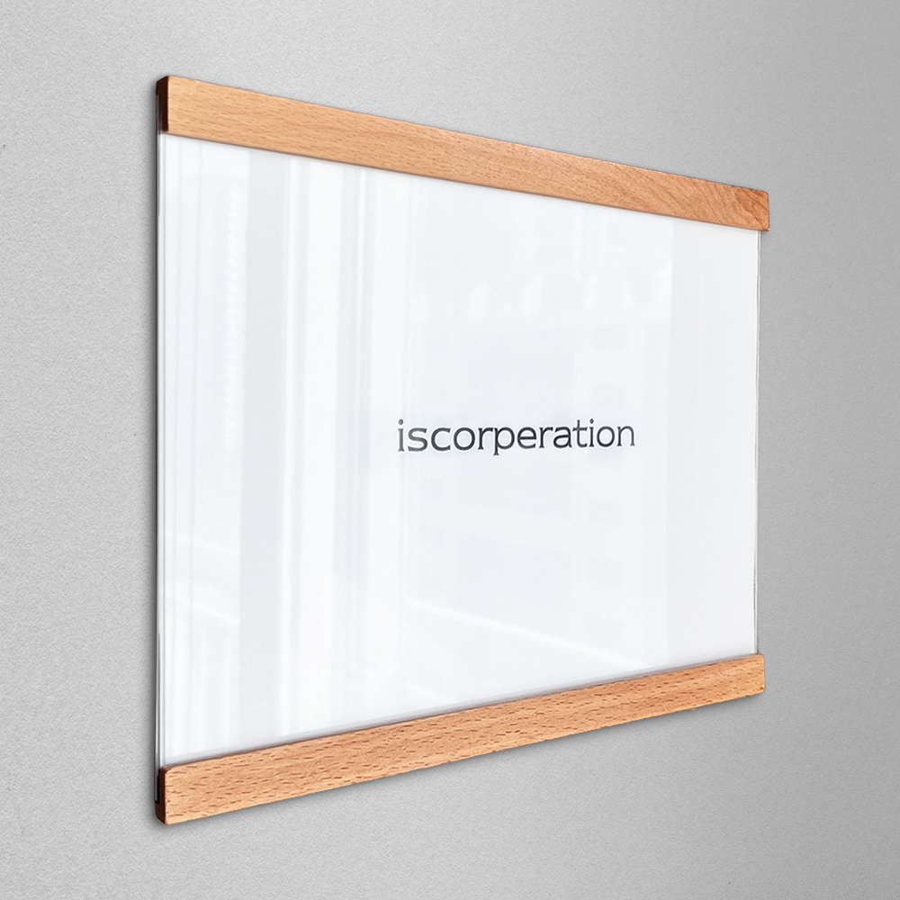 원목 나무 아크릴게시판 창문 종이꽂이 안내판 제작 카페 학원 부착알림판 오크 A4가로, 1개 10,840원