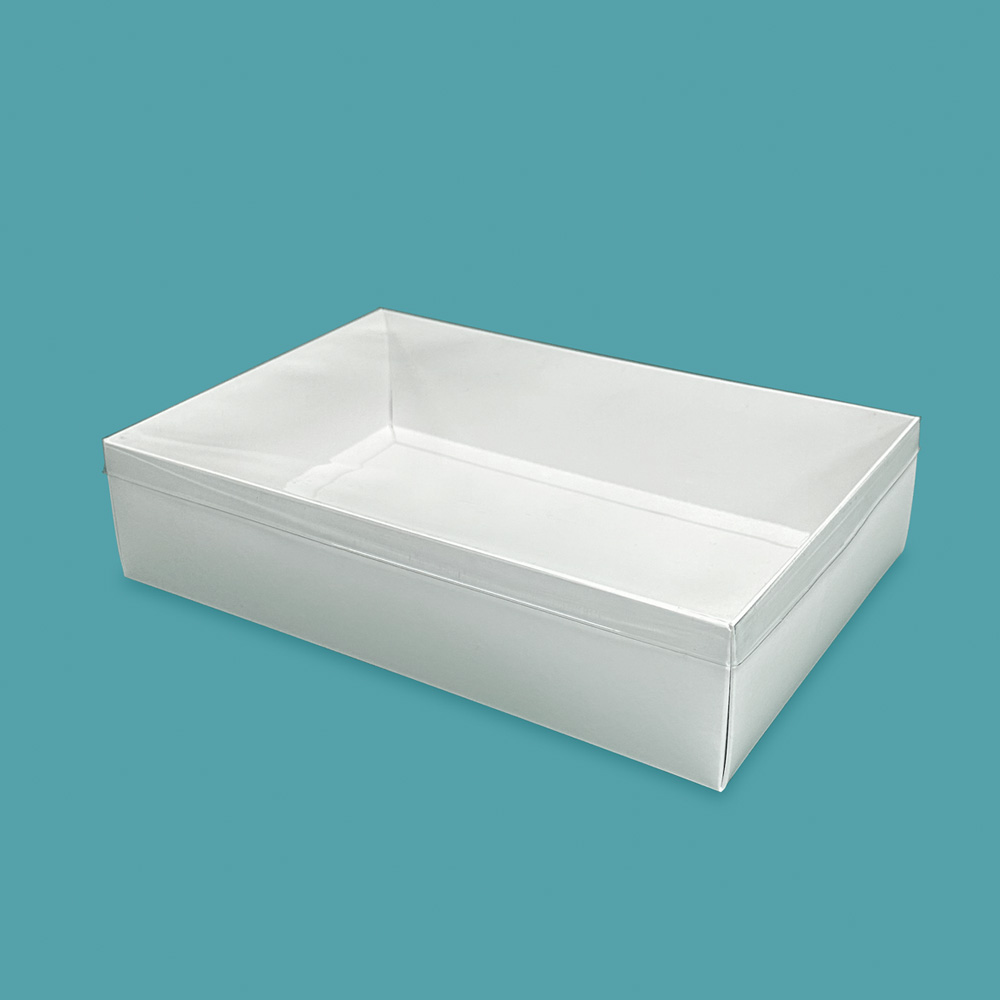 쿠키 떡 답례품 선물 포장 직사각 PET 뚜껑 종이상자 화이트, 50개입 63,250원