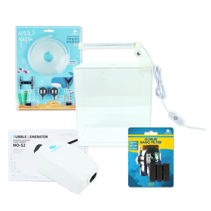 미니 베타 어항세트 히트탱크 고블린여과기 어항기포기 MO-S2 에어용품 조명 MX-10 풀패키지 48,160원