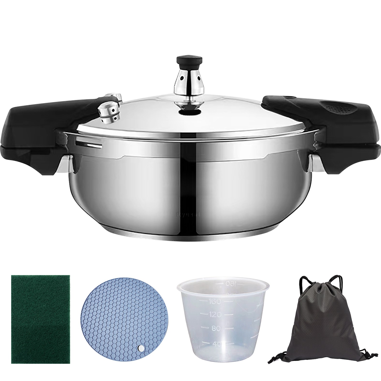 Ryusei 미니 압력밥솥 스텐 압력밥솥 소형압력밥솥 인덕션압력밥솥 5분누룽지밥 가마솥 1.8L-3.0L 대용량 4-8인용 가스용 캠핑 가정용 IH 압력밥솥 5045, 1.8L 73,800원