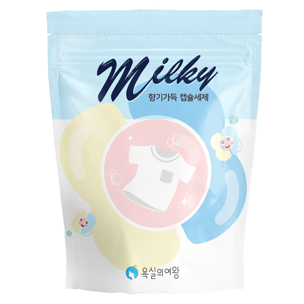 욕실의여왕 고농축 액체 밀키 캡슐 세탁세제 25입 드럼일반겸용, 1개, 25개입 18,900원