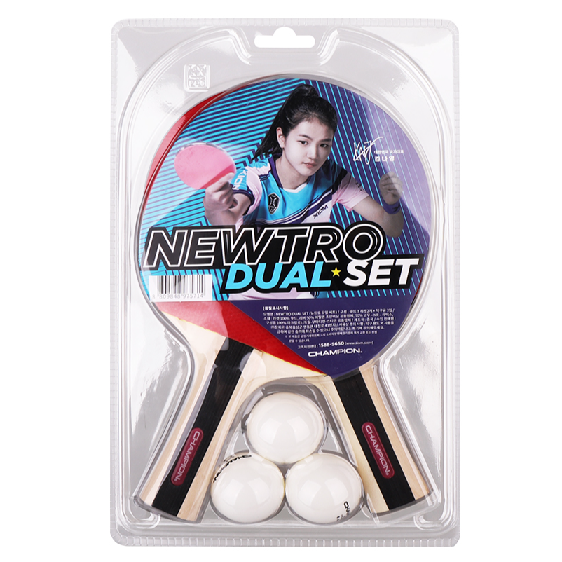 참피온 입문자용 쉐이크 라켓 2개 + 탁구공 3개, 현재가 43,740원