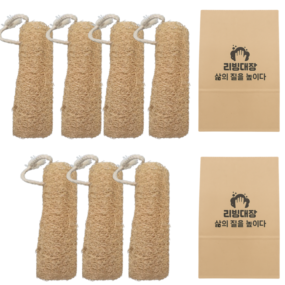 (7개세트) 리빙대장 바게트형 천연 수세미 친환경, 1세트, 7개입 11,800원