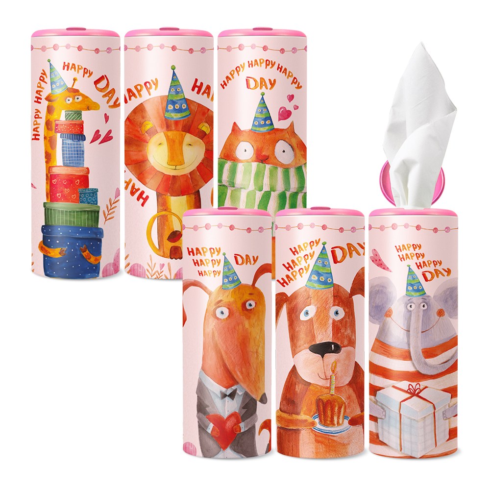 [본사직영] 리뉴얼 러블리 동물친구들 / 선물 집들이선물 인테리어소품 예쁜티슈 귀여운티슈, 1세트, 6개입 14,900원