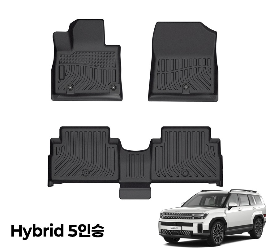 TPE카매트 싼타페 5인승 하이브리드 MX5 1열+2열+루프코일 3D매트, 쏘렌토 6/7인승 하이브리드 MQ4 129,000원
