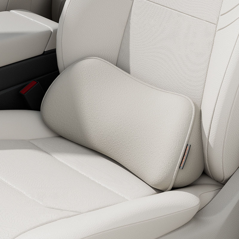 Helloleiboo 자동차 요추 쿠션 메모리 폼 요추 지지대 자동차 등받이 쿠션 사무실 요추 쿠션 자동차 등받이 쿠션 요추 베개, 1개, 오프 화이트 23,900원