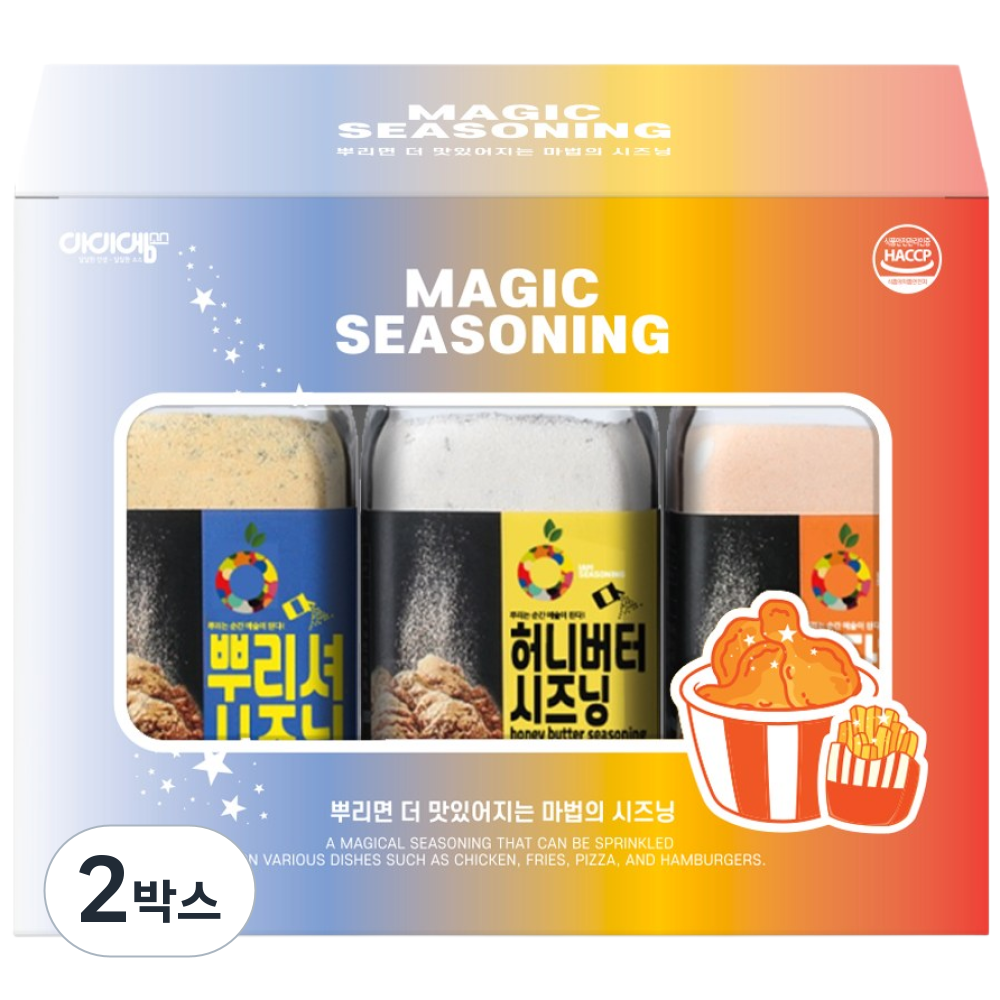 아이엠소스 매직시즈닝-3종 뿌리셔,체다치즈,허니버터시즈닝, 2박스, 210g 22,490원