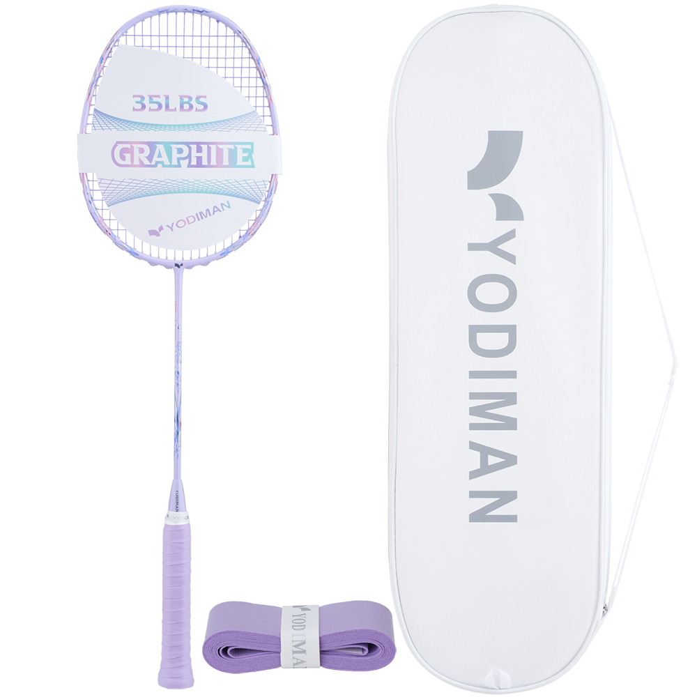 YODIMAN 초경량 배드민턴라켓 (프로 스트링 26lbs) 46T 고탄성 샤프트 35lbs 고강성 흑연 프레임 질주형 디자인, 1개, 크리스탈보라 6U 128,000원