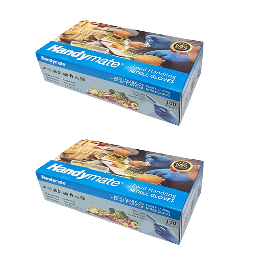 핸디메이트 니트릴장갑 식품용 100매, 2개, 중(M) 22,000원