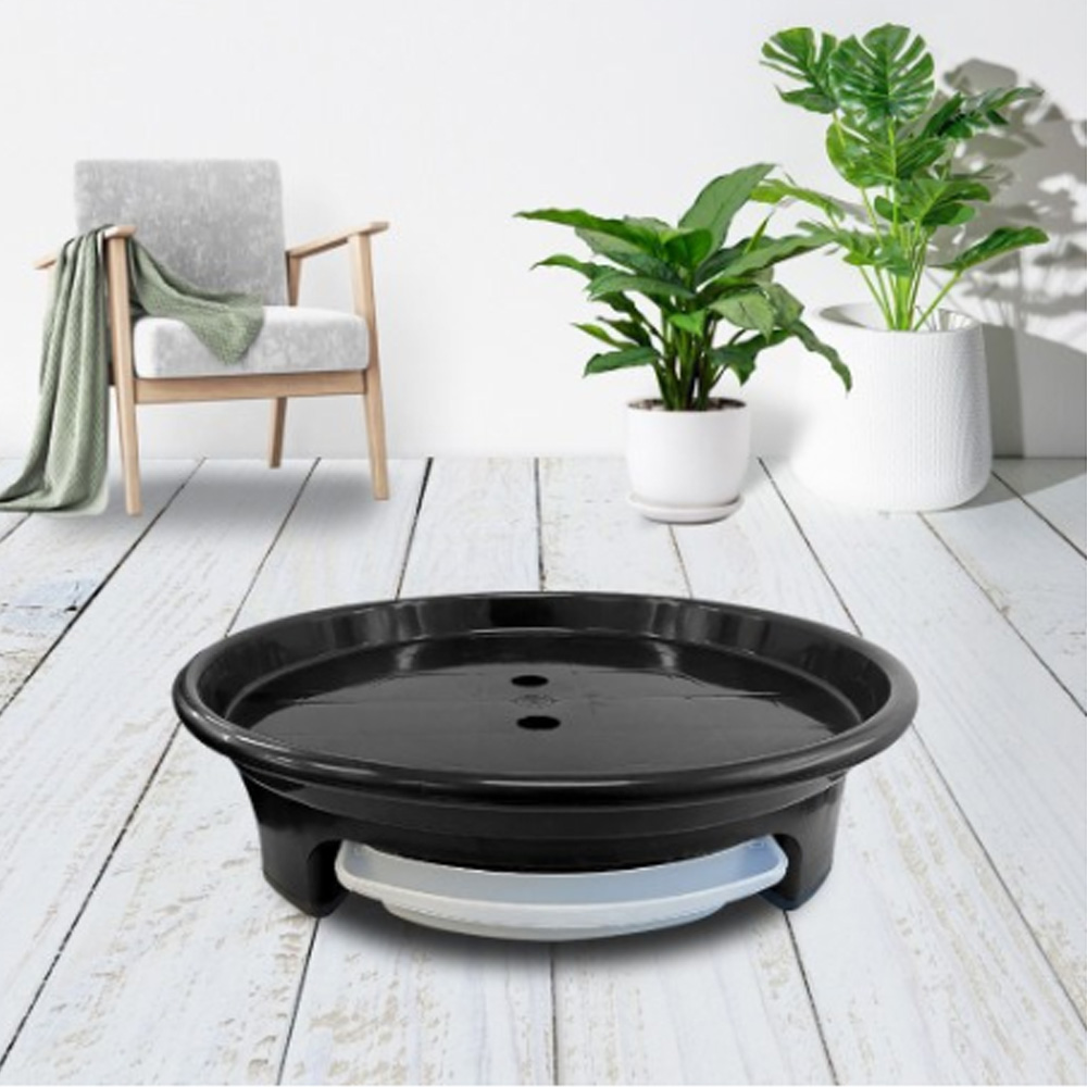 화분월드 고정식 원형 모던베이직 화분받침대, 반타 블랙, 1개 5,200원
