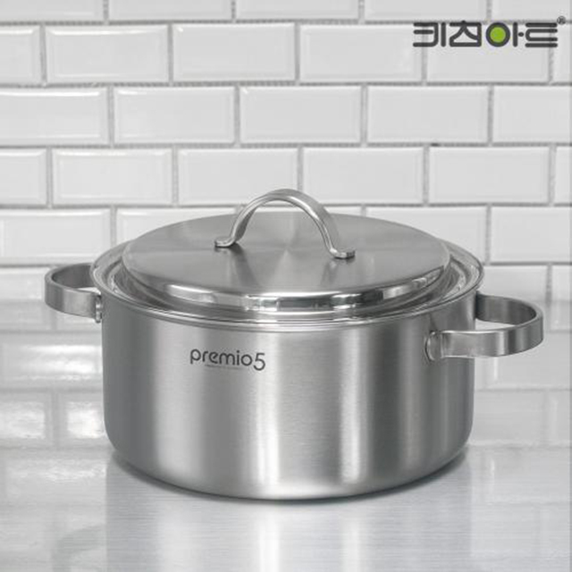 키친아트 프리미오5 통5중 IH 인덕션 스텐냄비 (16cm~28cm 편수 양수 전골 곰솥) 49,700원