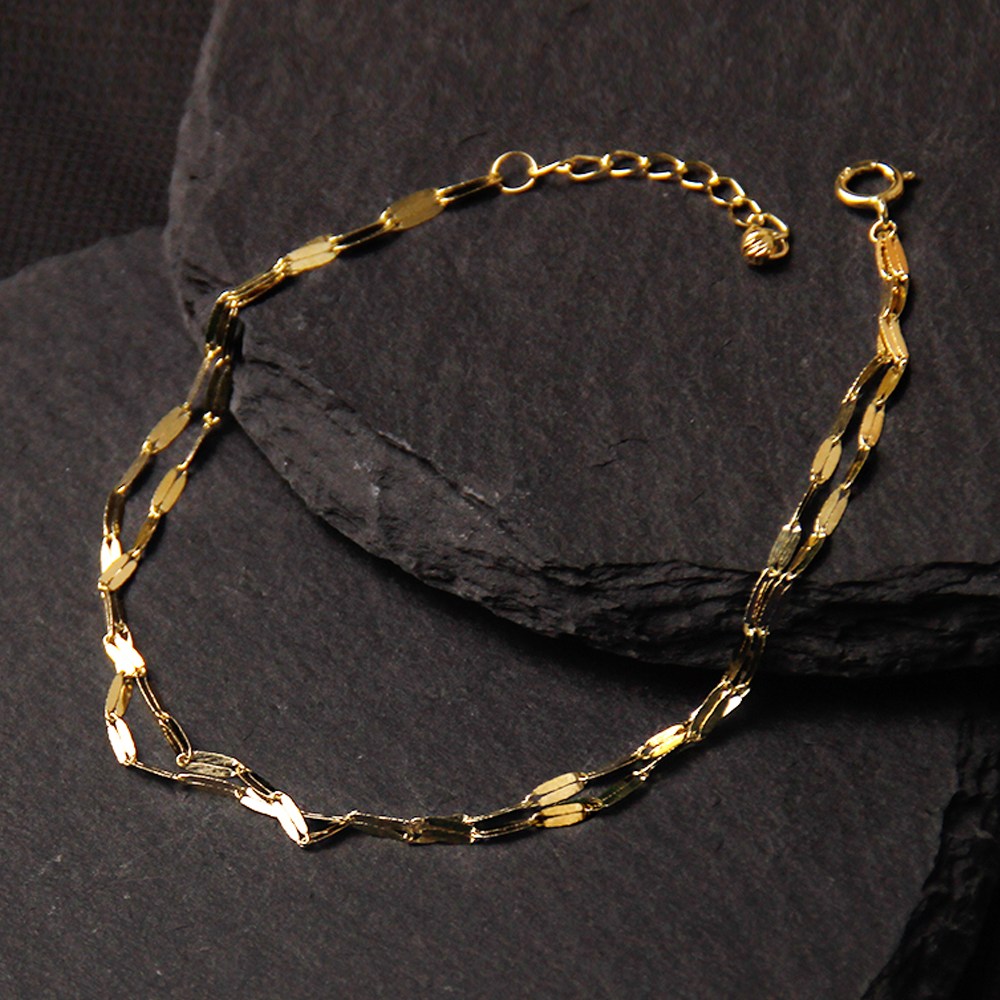 주리에떼 14K/18K 여성 두줄 데일리 패션 글램 레이어드 체인 팔찌 238,800원