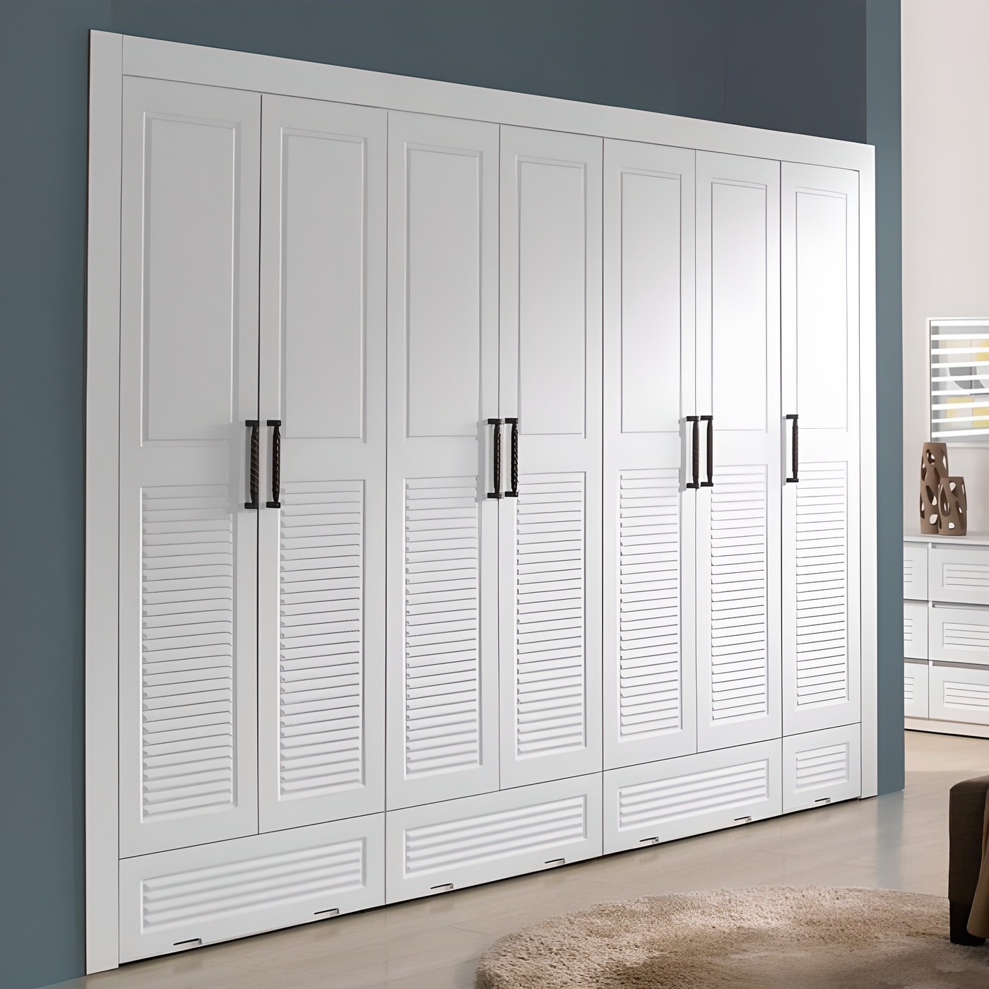 국내제작 직접배송 키높이 하프루바 서랍형 2836mm 장롱 안반가구 신혼가구 옷장 이불장, 화이트 482,900원