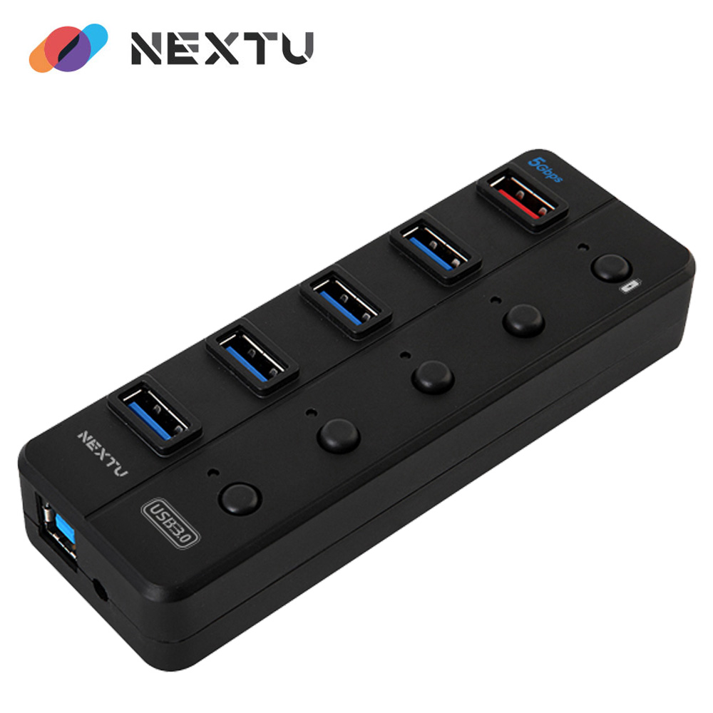 넥스트유 USB3.0 4포트+충전 1포트 유전원허브 /NEXT-UH305, BLACK (1년무상 A/S), 1개 18,600원