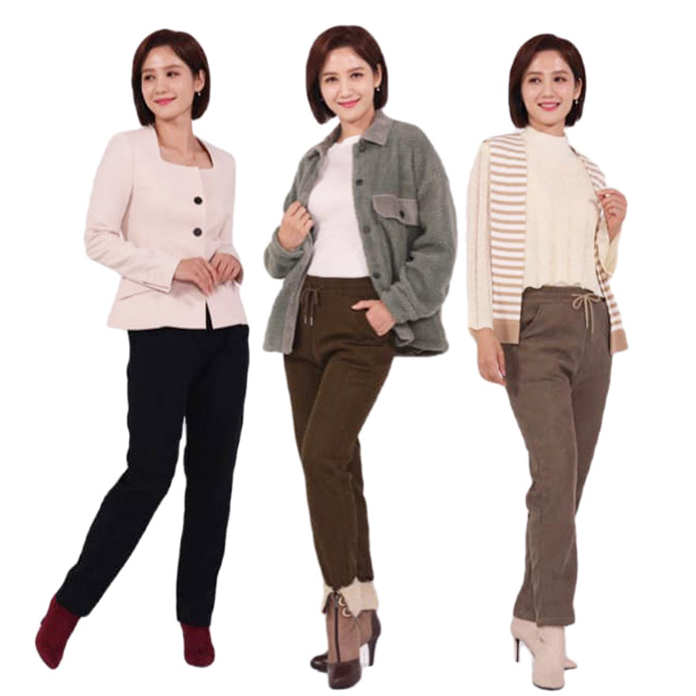 [TenTenPlus] TV홈쇼핑 히트상품 따시따시 강열바지 3종세트 코듀로이 골지기모 보온바지 기모바지 밴드형 허리 넉넉한 핏 기모안감 방한바지 골덴 겨울바지 팬츠 39,900원